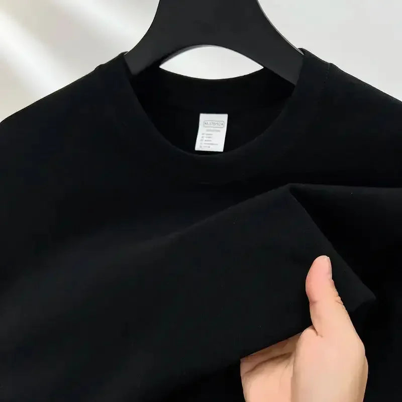 100% pure cotton summer high end brand men’s T Shirt black / XXXL