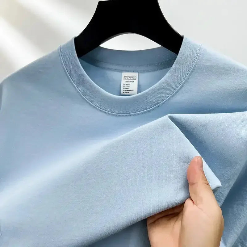 100% pure cotton summer high end brand men’s T Shirt Blue / XXL