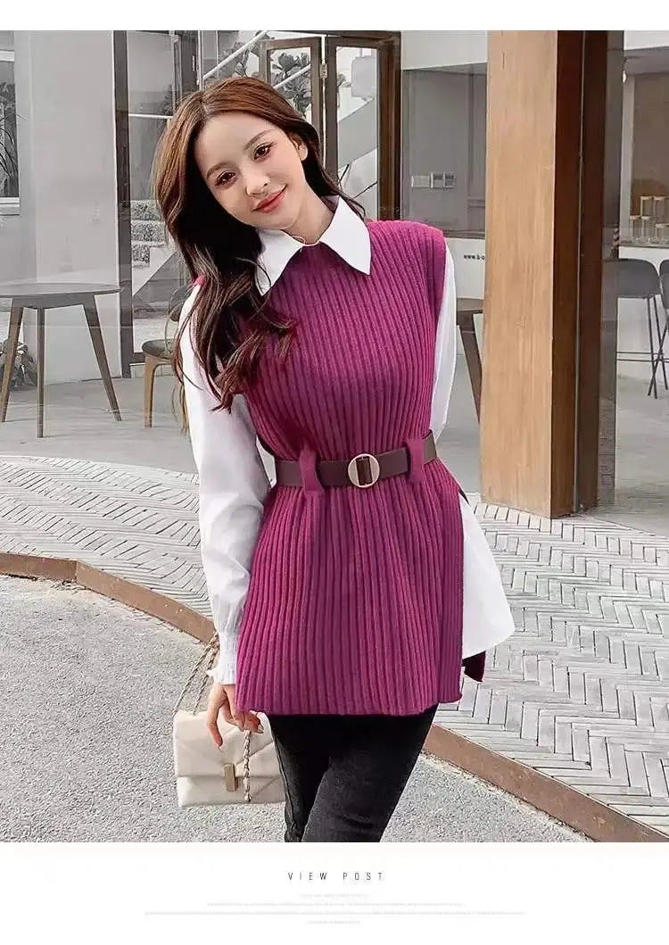 Spring Knitted Vest Set Women - Two Piece Knitted Outfit for Stylish Spring Looks - Next Level