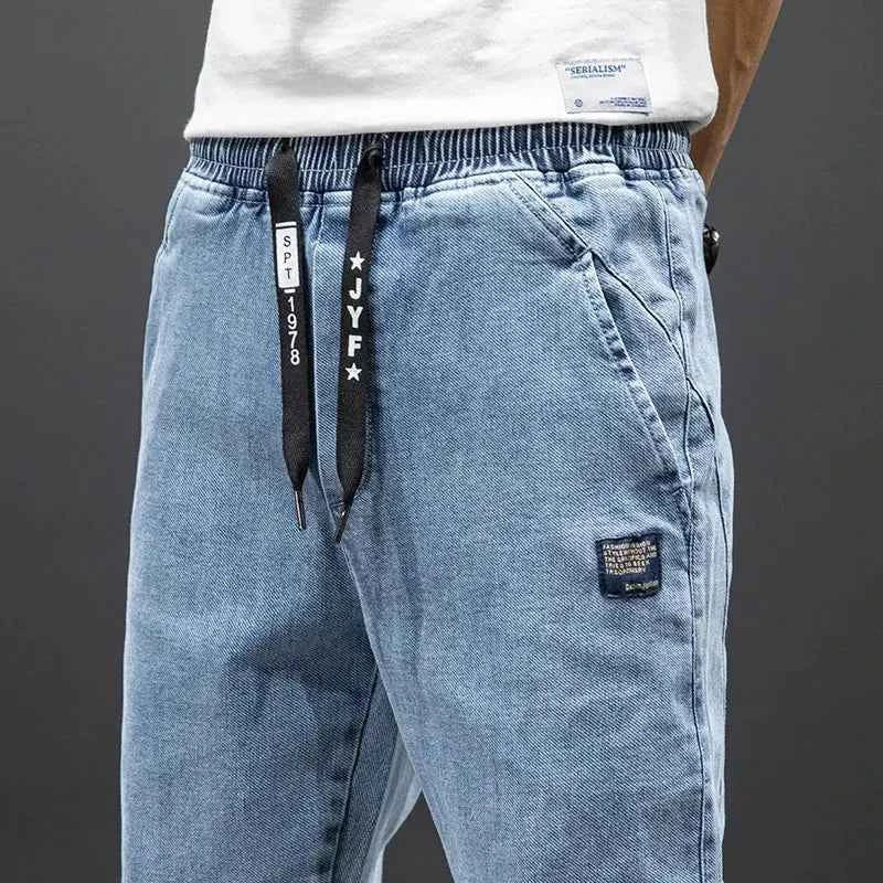 Spring Summer Cargo Jeans Men in Black and Blue - Streetwear Style - Next Level