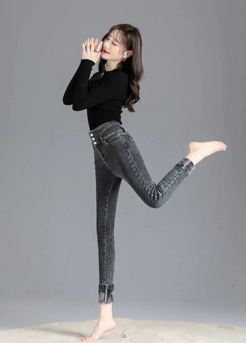High-Quality Winter Fleece Leggings - Thick High-Waist Comfort - Next Level