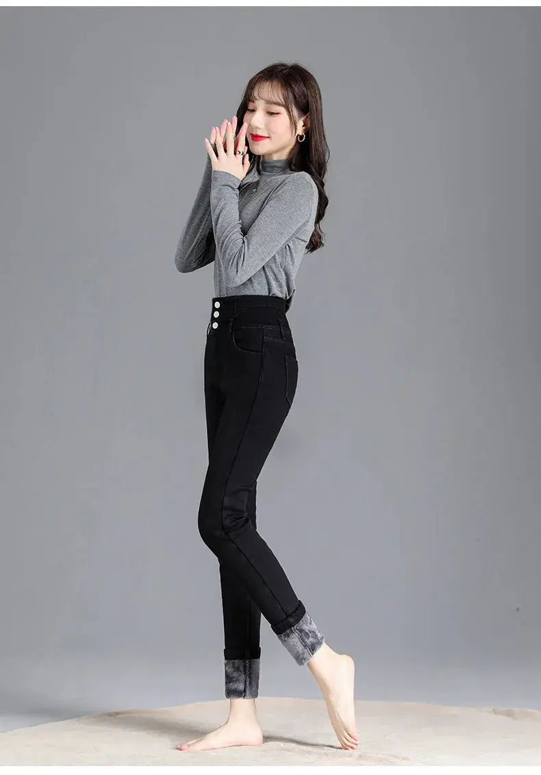 High-Quality Winter Fleece Leggings - Thick High-Waist Comfort - Next Level