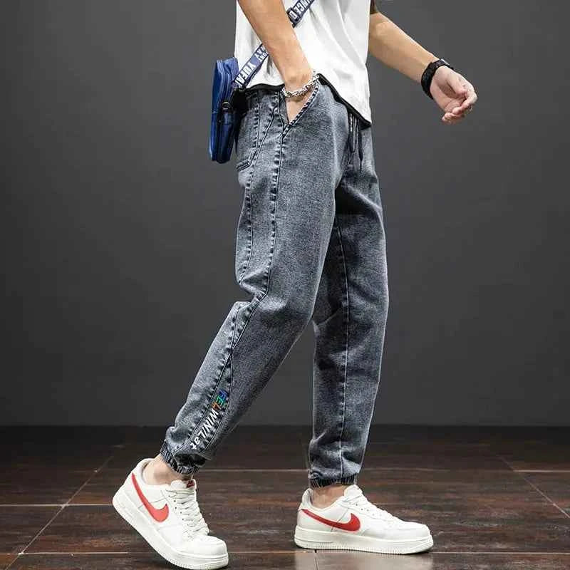 Spring Summer Cargo Jeans Men in Black and Blue - Streetwear Style - Next Level