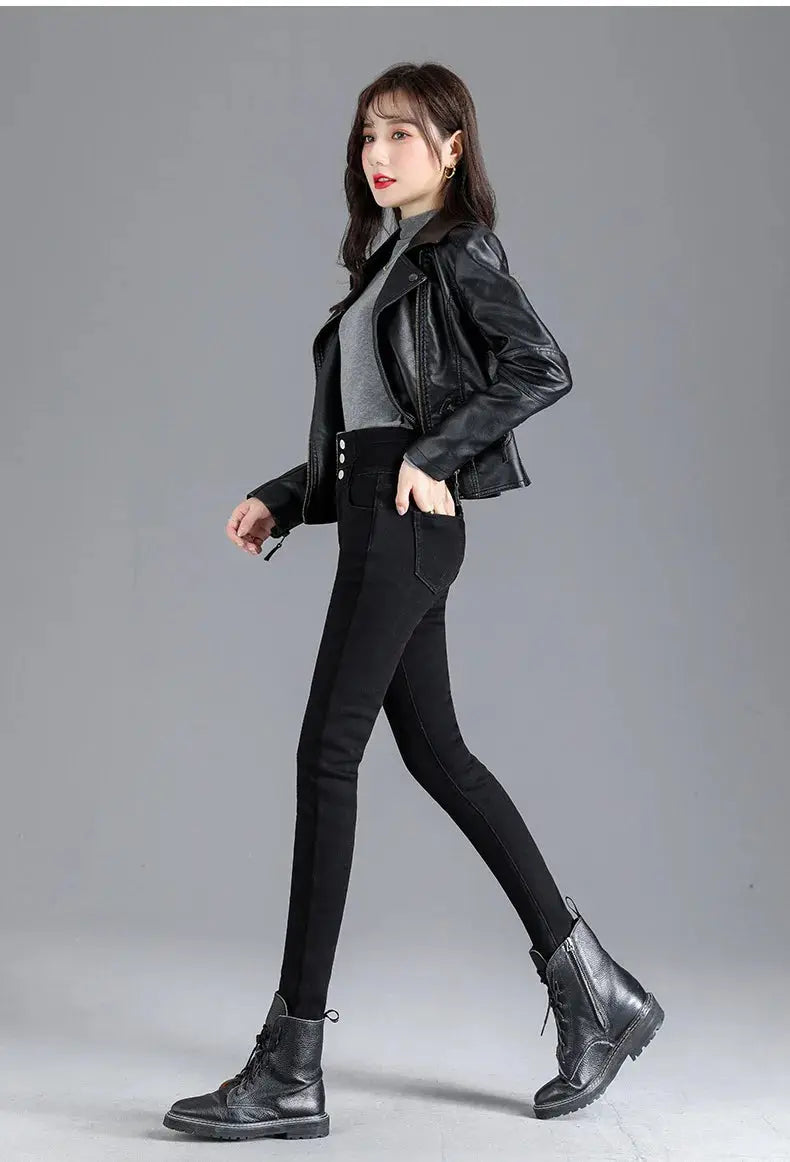 High-Quality Winter Fleece Leggings - Thick High-Waist Comfort - Next Level