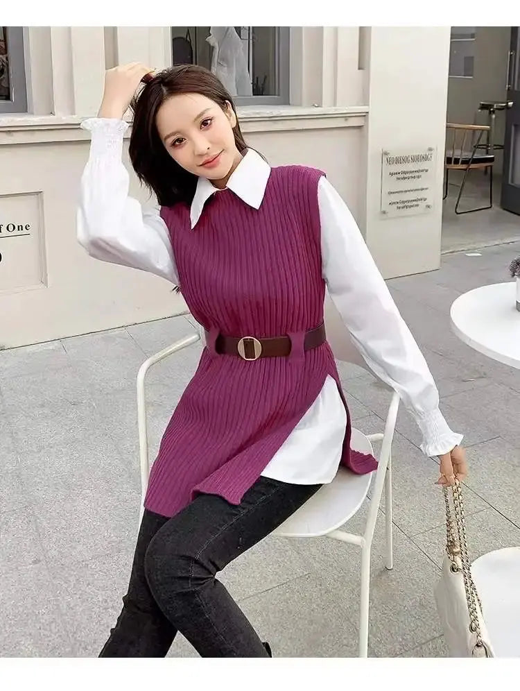 Spring Knitted Vest Set Women - Two Piece Knitted Outfit for Stylish Spring Looks - Next Level