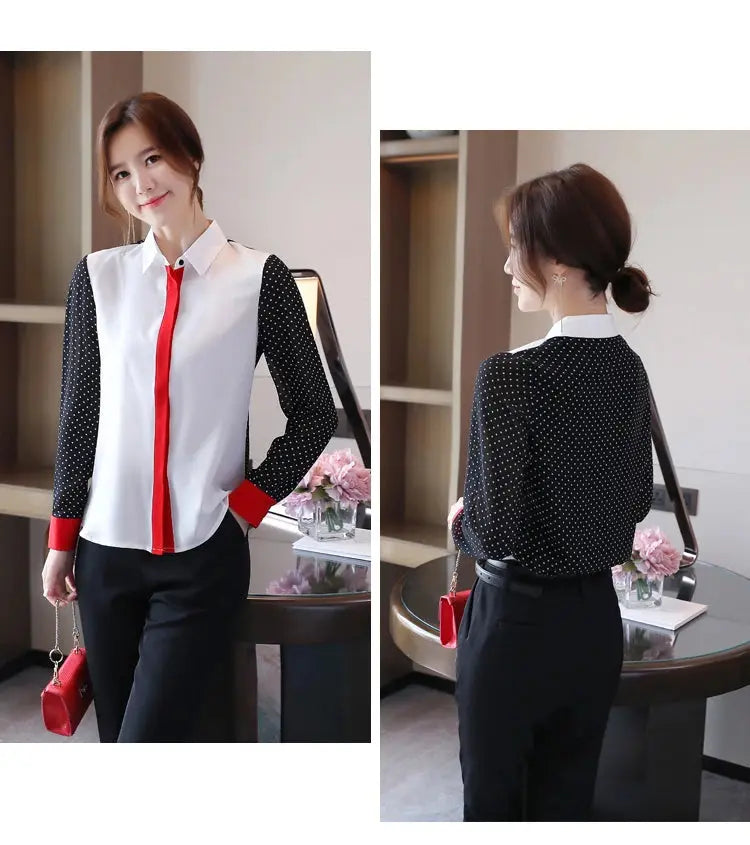 Office Lady Loose Lace Chiffon Shirts for Spring Fashion - Next Level