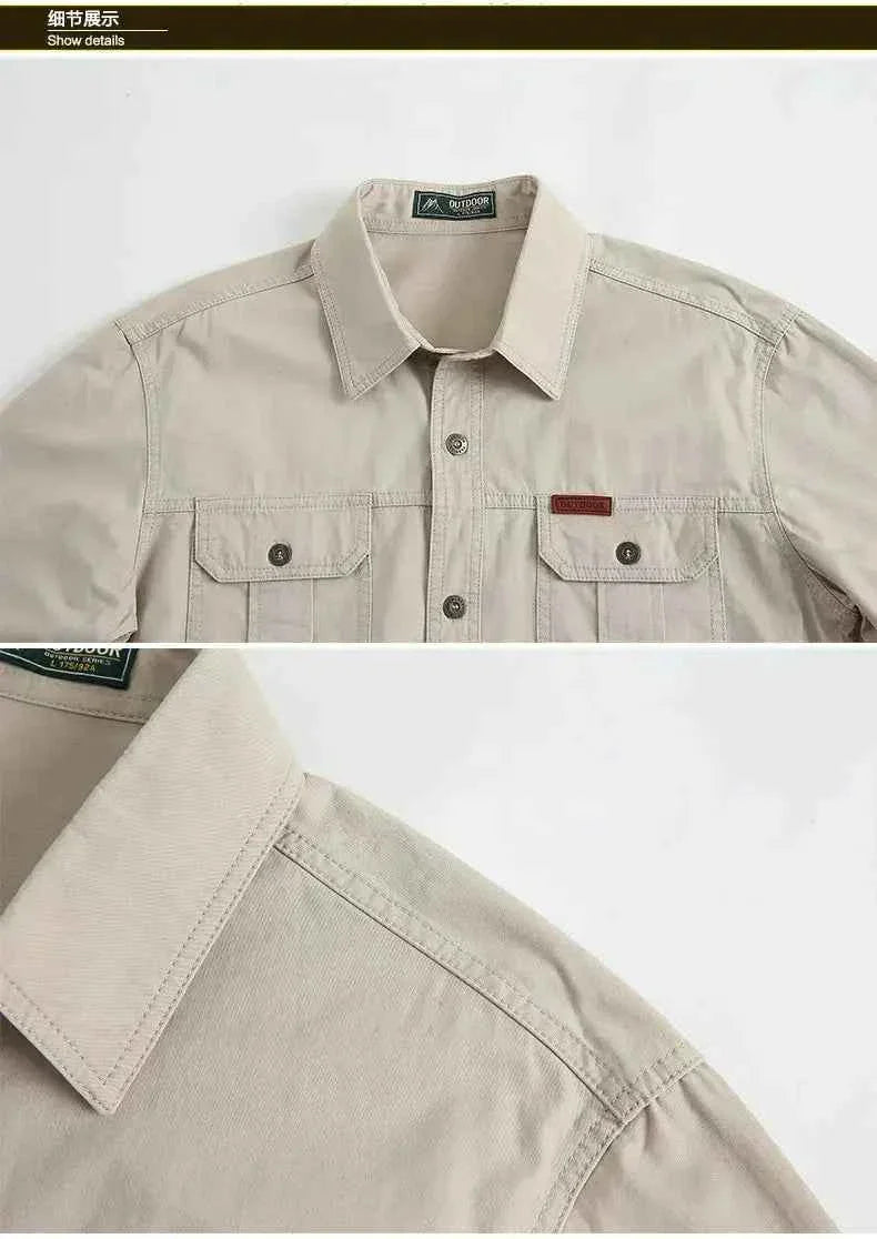 Cargo Shirts for Men Long Sleeve Casual Cotton Shirts - Next Level