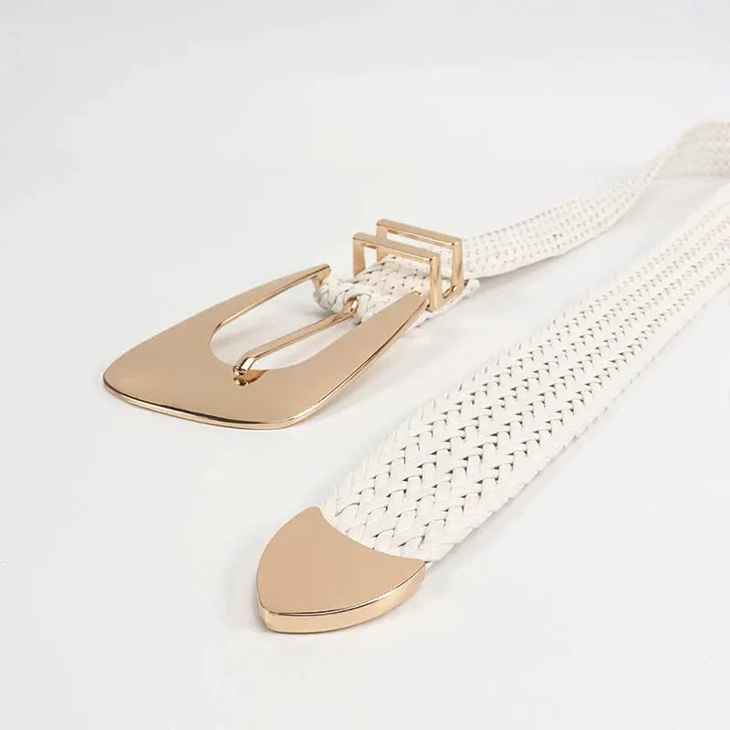 Women's Braided Belt with Irregular Metal Clasp - Next Level