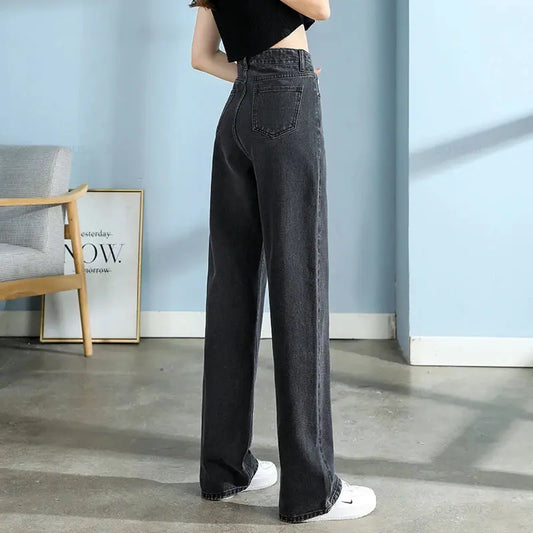 High Quality Wide Leg Cotton Jeans for Women - Stylish Denim Fashion - Next Level
