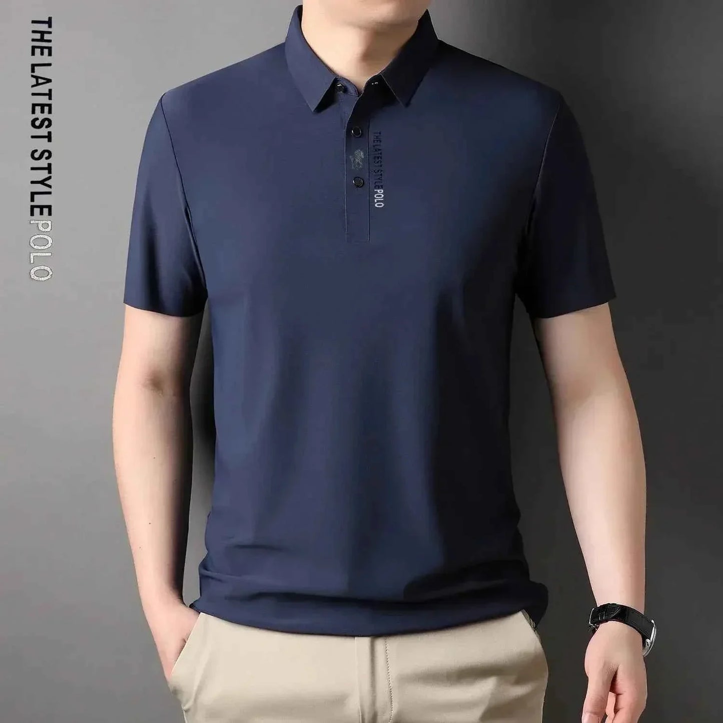 Ice Silk Embroidery Polo Shirt 2025 New Summer Lapel - Next Level