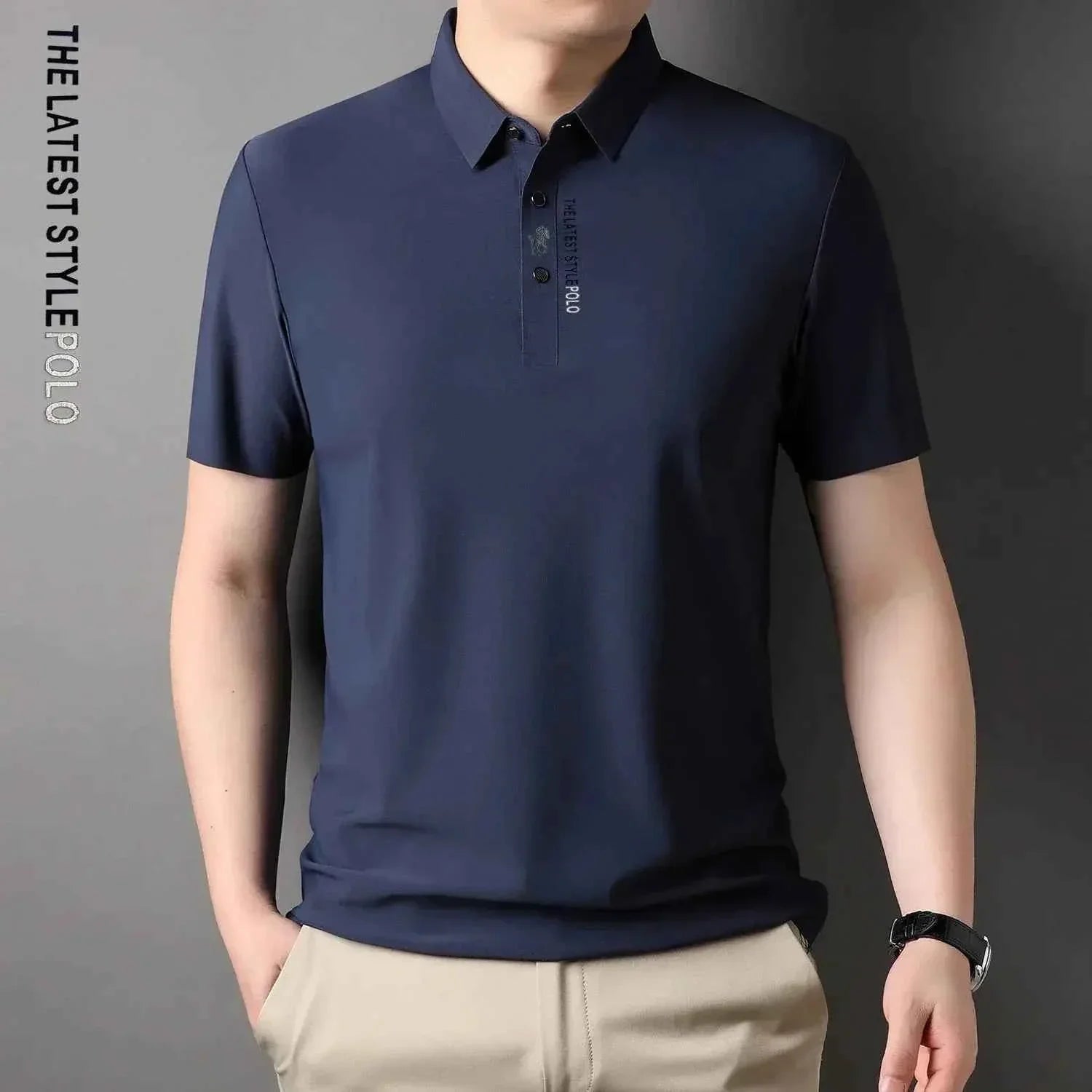 Ice Silk Embroidery Polo Shirt 2025 New Summer Lapel - Next Level