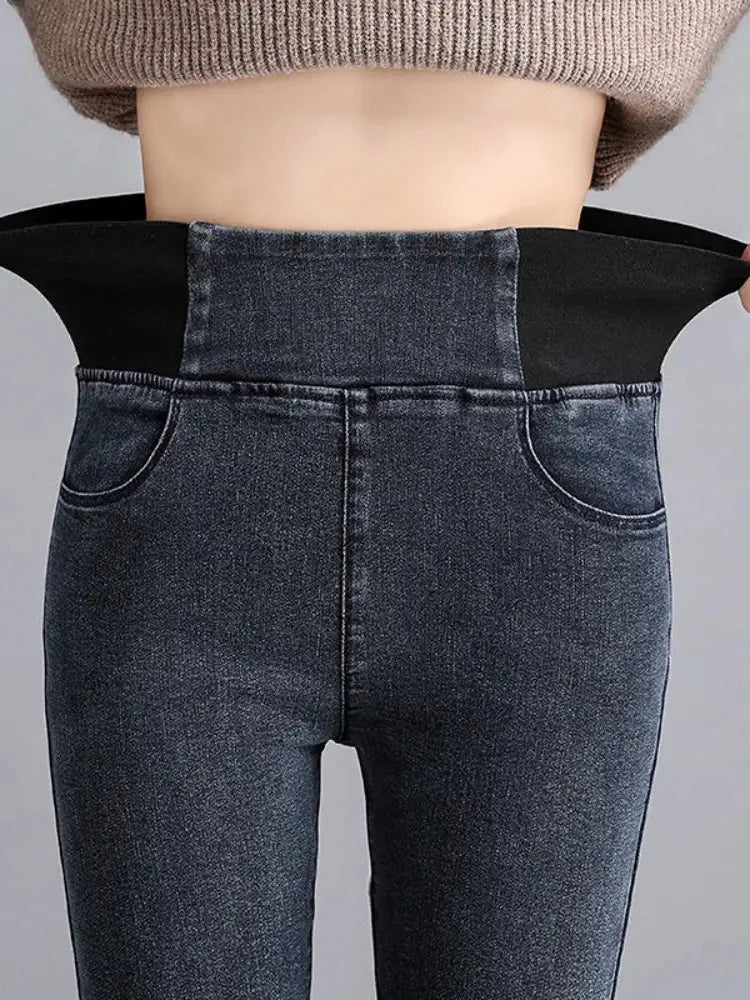 Elastic Waist Skinny Jeans Women for Spring Fashion - Next Level