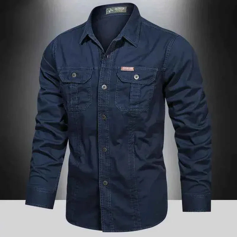 Cargo Shirts for Men Long Sleeve Casual Cotton Shirts - Next Level