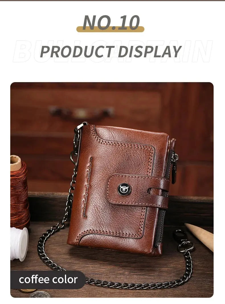 BULLCAPTAIN Leather Wallet for Men - Genuine Leather Business Wallet - Next Level