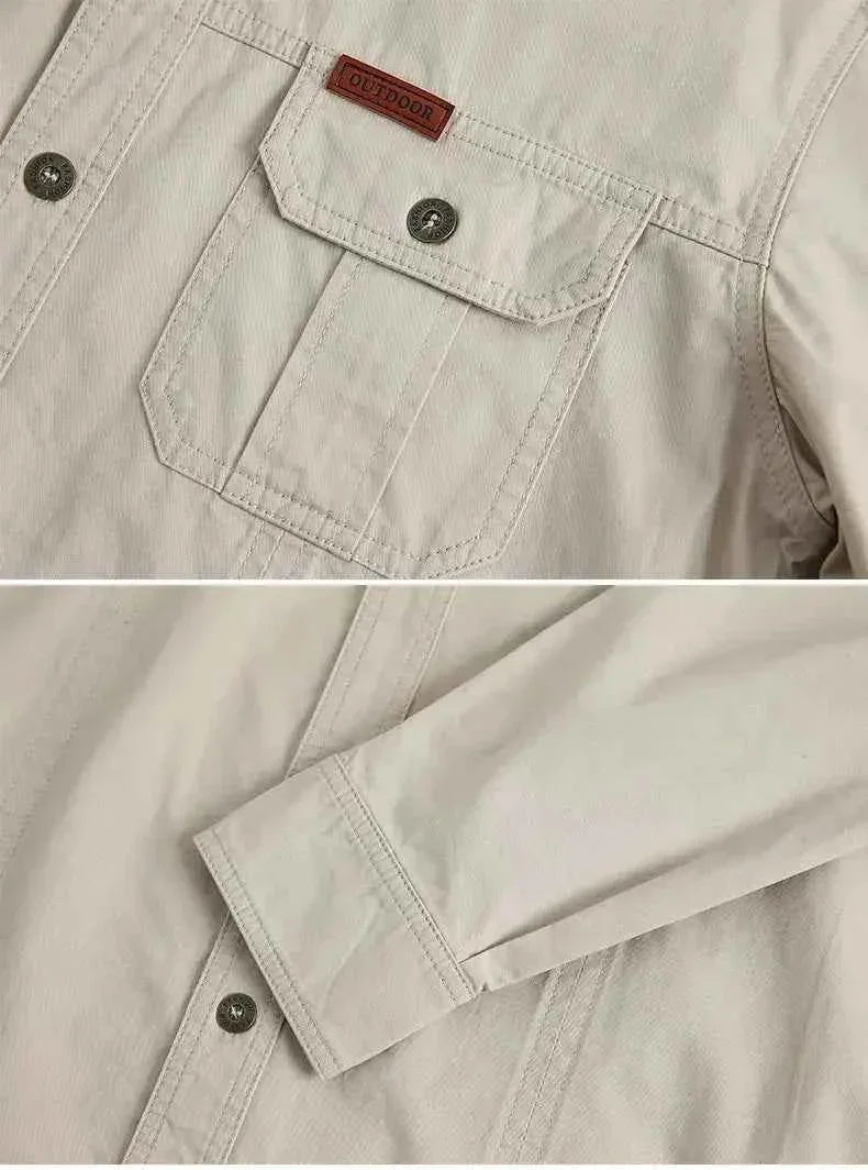 Cargo Shirts for Men Long Sleeve Casual Cotton Shirts - Next Level