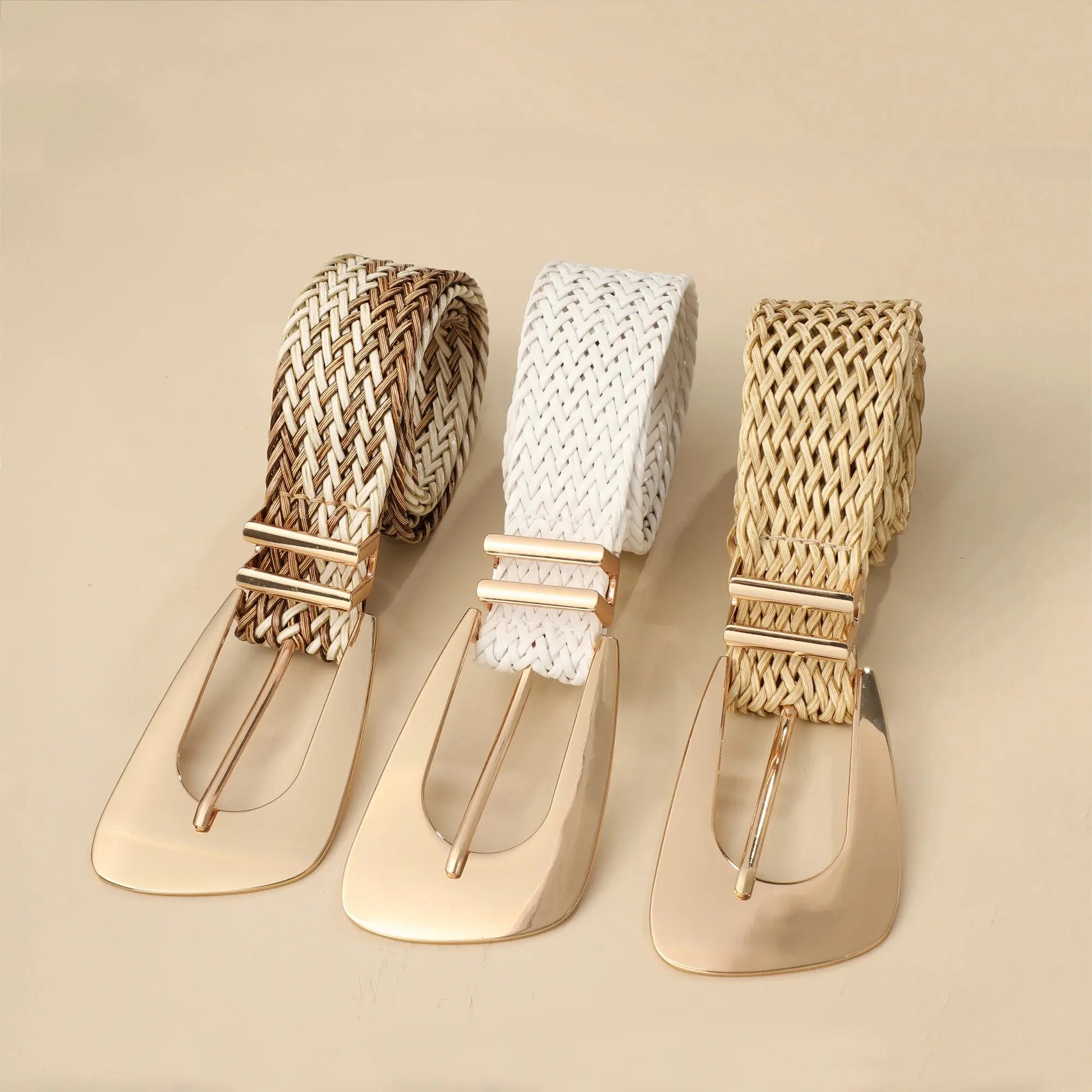 Women's Braided Belt with Irregular Metal Clasp - Next Level