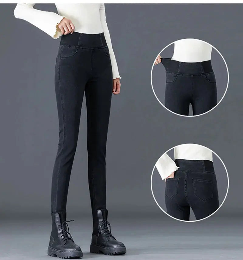 Elastic Waist Skinny Jeans Women for Spring Fashion - Next Level
