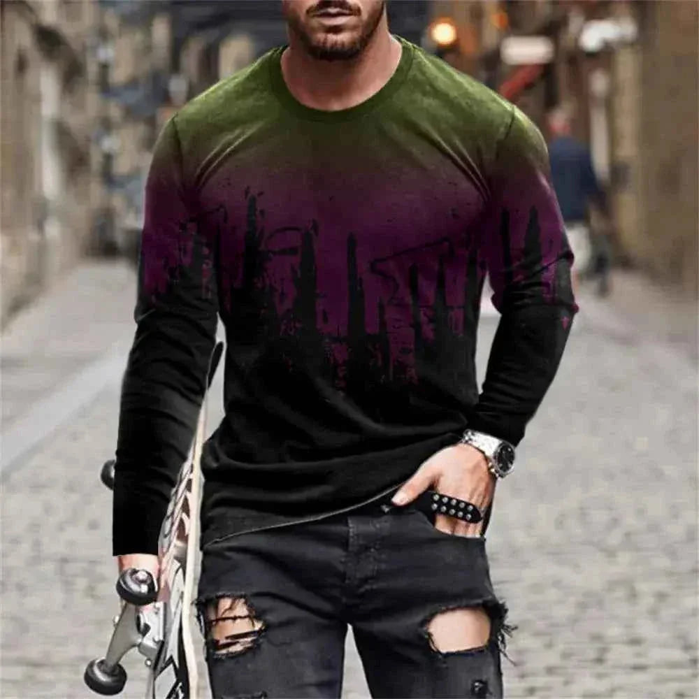 Retro Graffiti T-shirt - 3D Print Summer Men's Round Neck Tee - Next Level