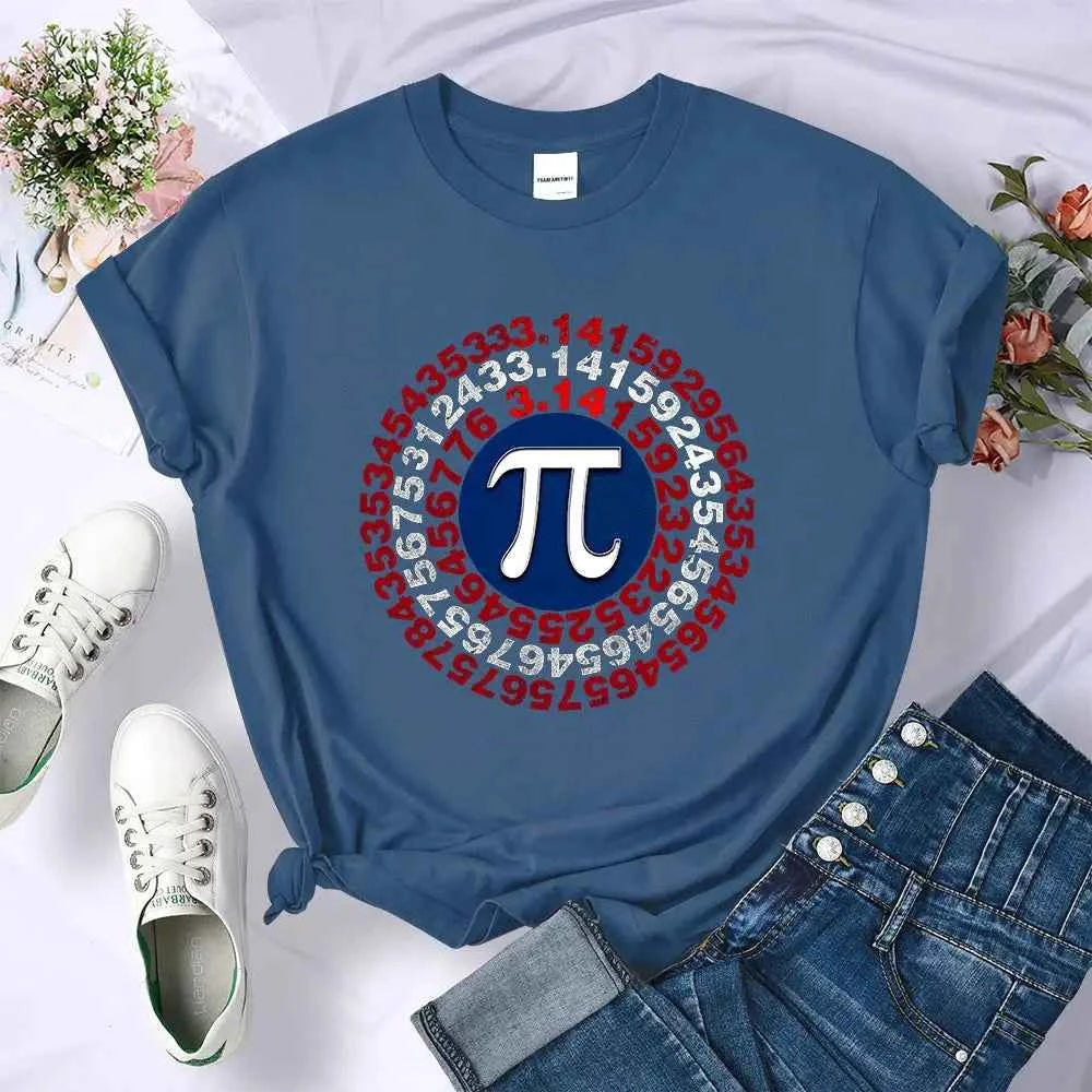 Funny Pi Spiral Geometry Shirt for Women - Unique Mathematics Apparel - Next Level