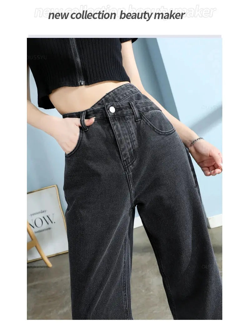 High Quality Wide Leg Cotton Jeans for Women - Stylish Denim Fashion - Next Level