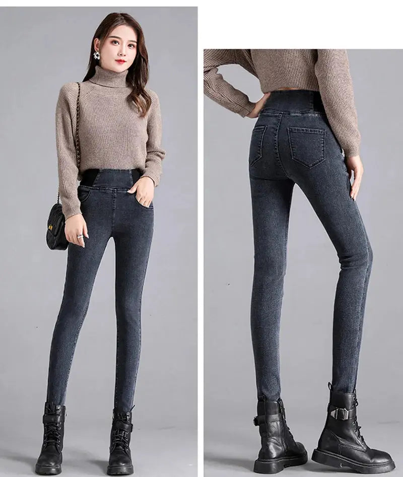 Elastic Waist Skinny Jeans Women for Spring Fashion - Next Level