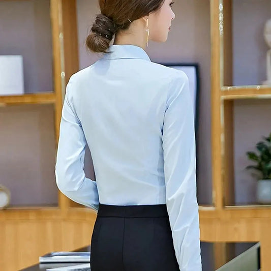 Elegant Women White Long Sleeve Shirt - Stylish & Versatile for Any Occasion - Next Level