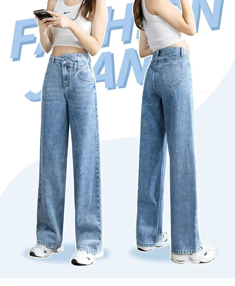 High Quality Wide Leg Cotton Jeans for Women - Stylish Denim Fashion - Next Level
