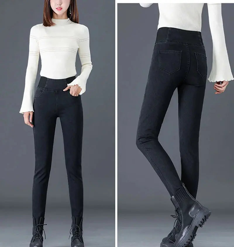 Elastic Waist Skinny Jeans Women for Spring Fashion - Next Level