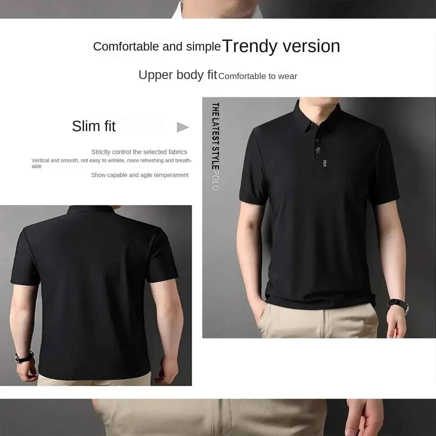 Ice Silk Embroidery Polo Shirt 2025 New Summer Lapel - Next Level