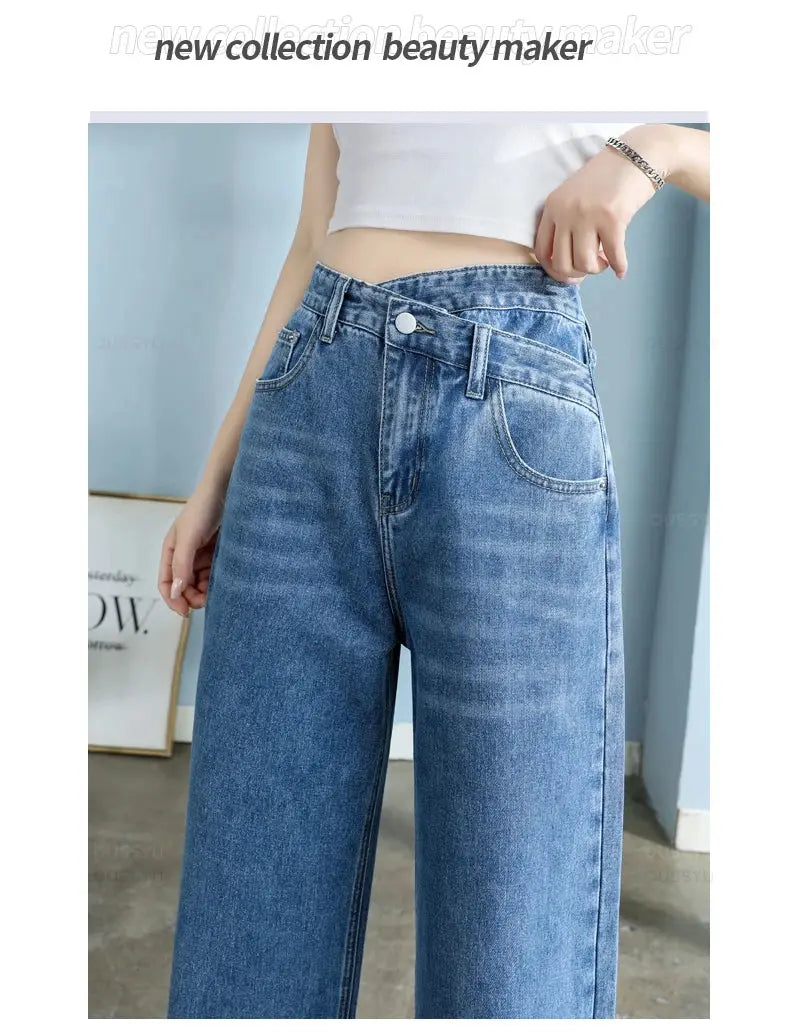 High Quality Wide Leg Cotton Jeans for Women - Stylish Denim Fashion - Next Level