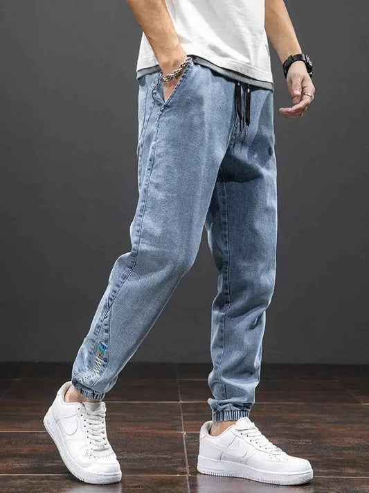 Spring Summer Cargo Jeans Men in Black and Blue - Streetwear Style - Next Level