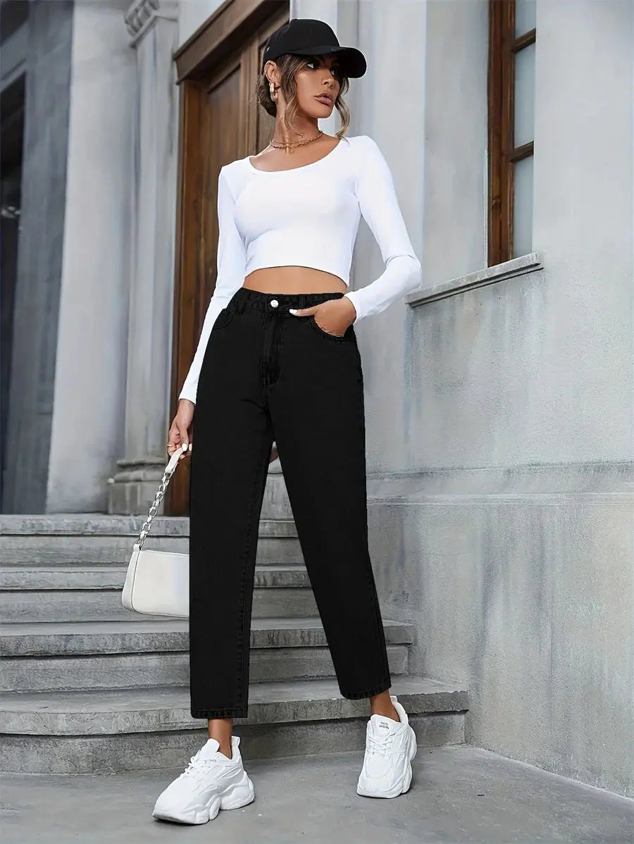 Benuynffy Vintage Women's Jeans American Basic - Next Level