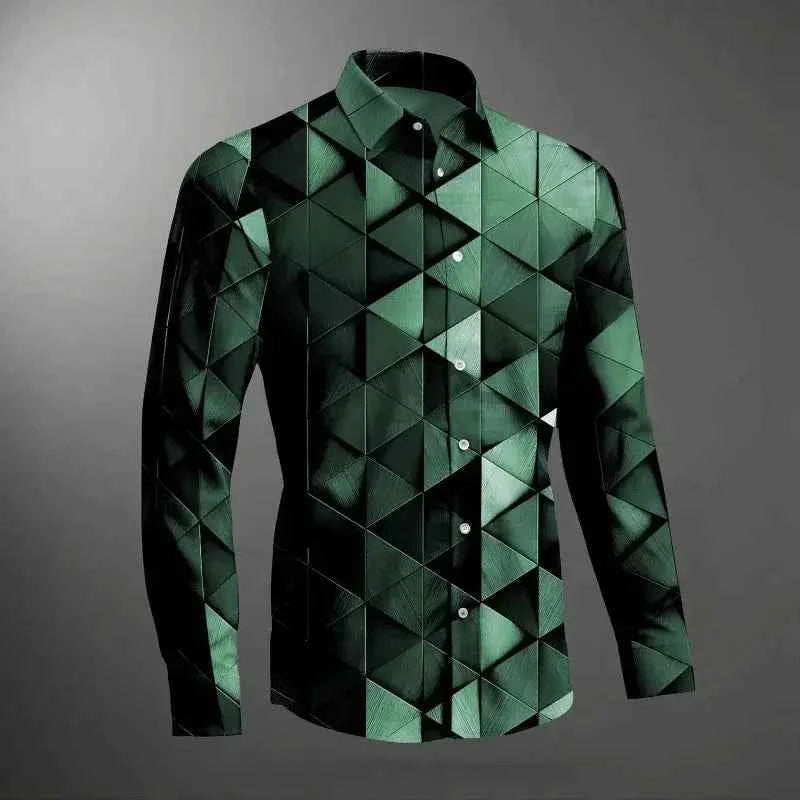 Texture Geometric Pattern Hawaiian Shirts For Men - Next Level