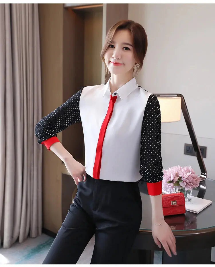 Office Lady Loose Lace Chiffon Shirts for Spring Fashion - Next Level