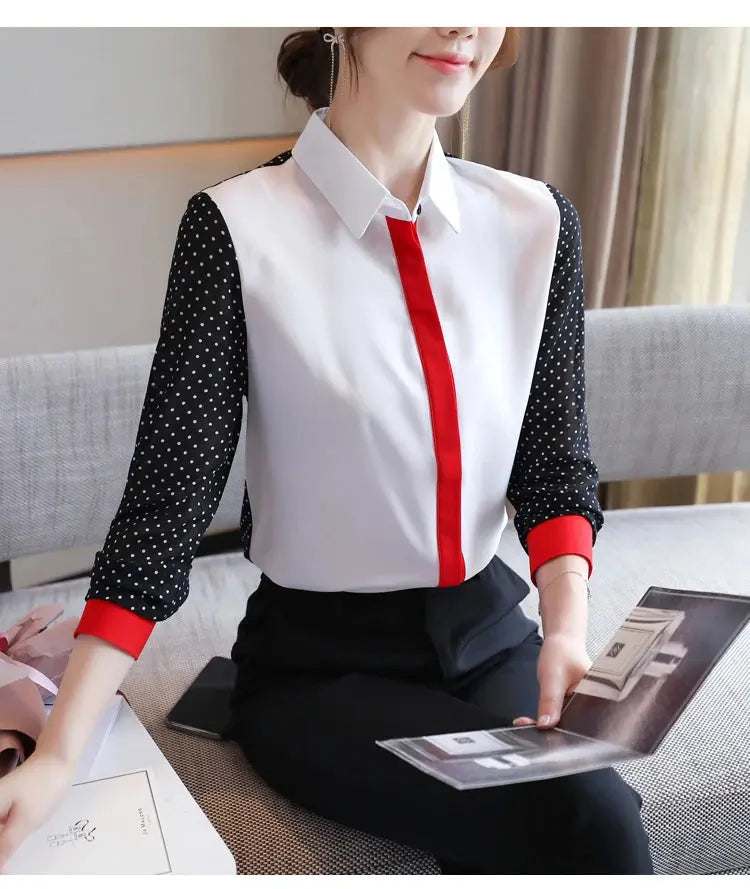 Office Lady Loose Lace Chiffon Shirts for Spring Fashion - Next Level