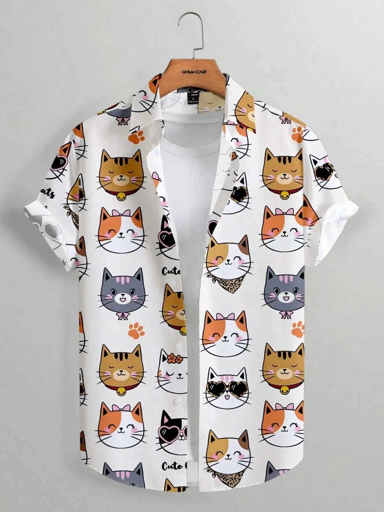 Unisex Fashion Cute Cat Print Casual Wear for Men - Next Level