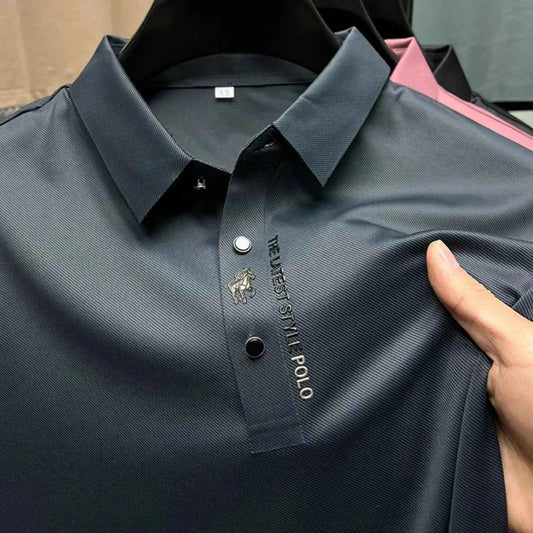 Ice Silk Embroidery Polo Shirt 2025 New Summer Lapel - Next Level