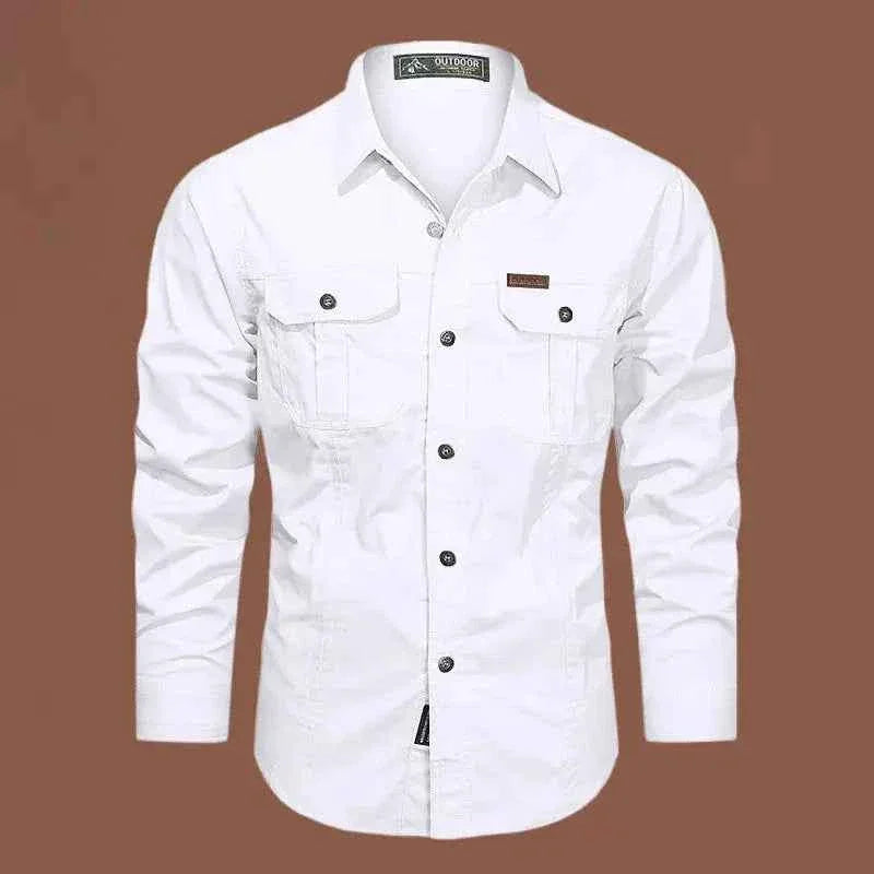 Cargo Shirts for Men Long Sleeve Casual Cotton Shirts - Next Level