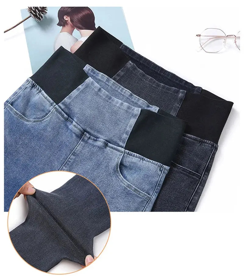 Elastic Waist Skinny Jeans Women for Spring Fashion - Next Level