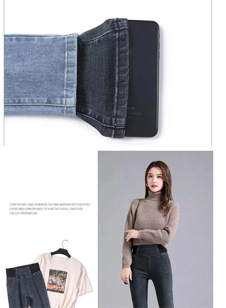 Elastic Waist Skinny Jeans Women for Spring Fashion - Next Level