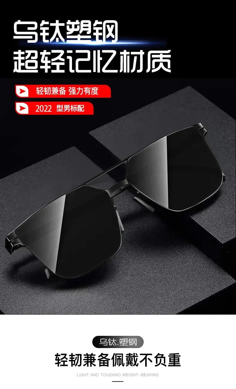 Polarized Sunglasses Men Fashion Square Big Frame for Stylish Eye Protection - Next Level
