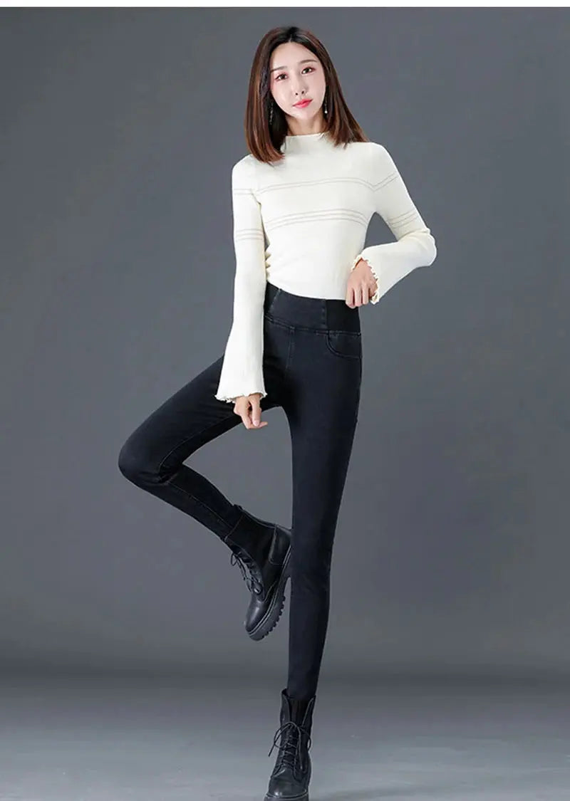 Elastic Waist Skinny Jeans Women for Spring Fashion - Next Level