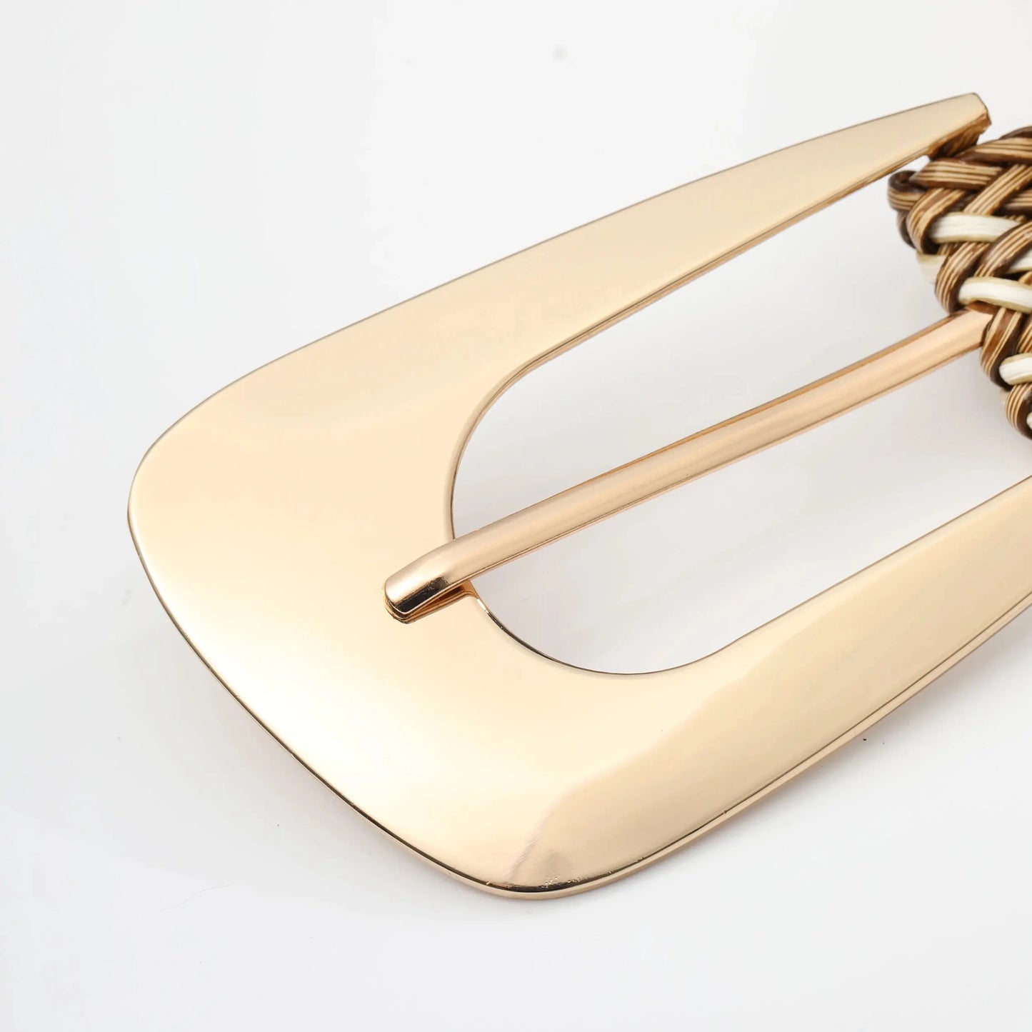 Women's Braided Belt with Irregular Metal Clasp - Next Level