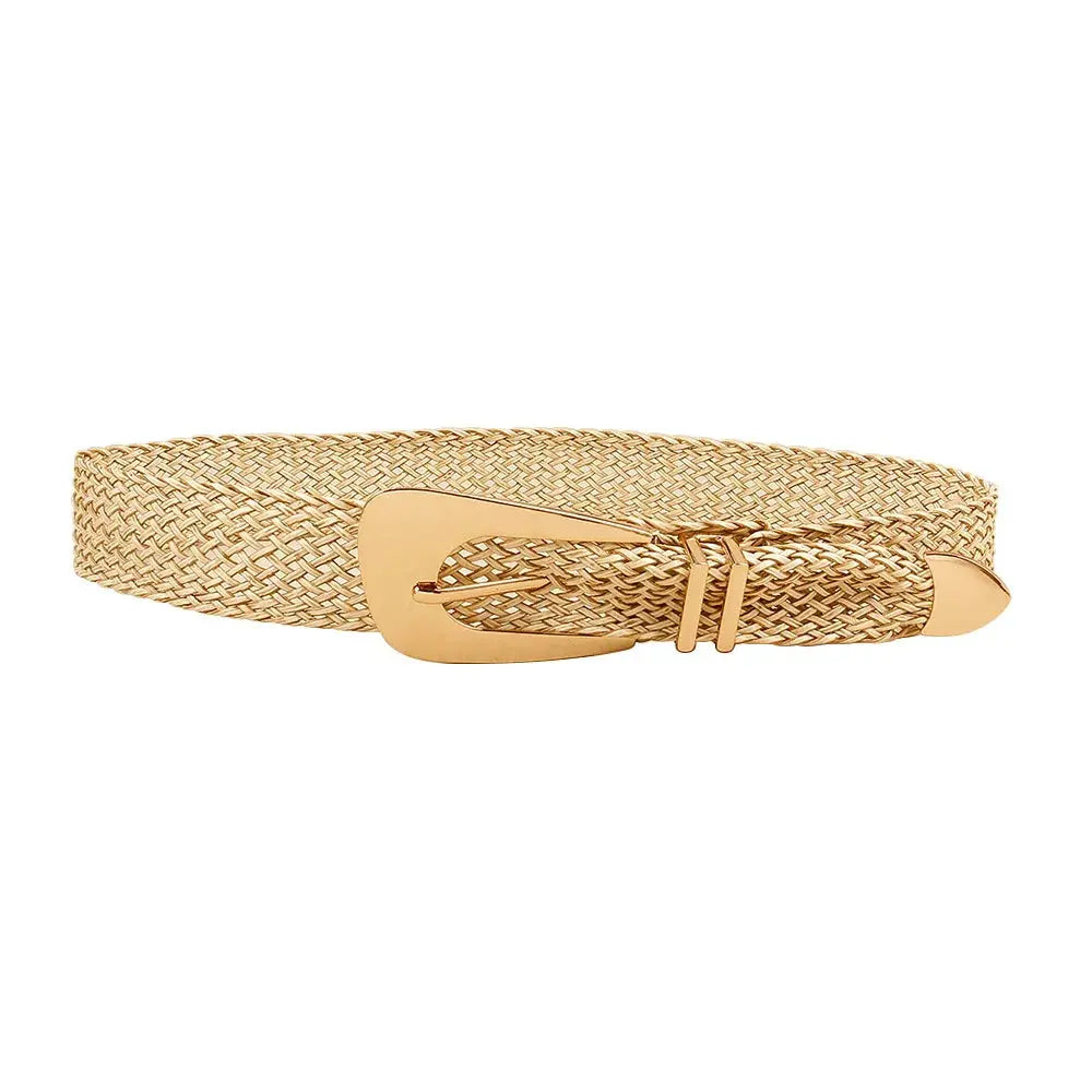 Women's Braided Belt with Irregular Metal Clasp - Next Level