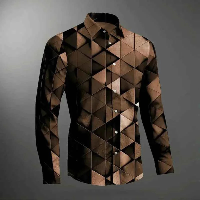 Texture Geometric Pattern Hawaiian Shirts For Men - Next Level