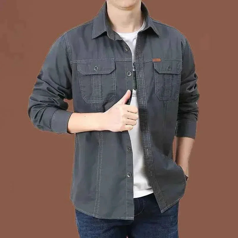 Cargo Shirts for Men Long Sleeve Casual Cotton Shirts - Next Level