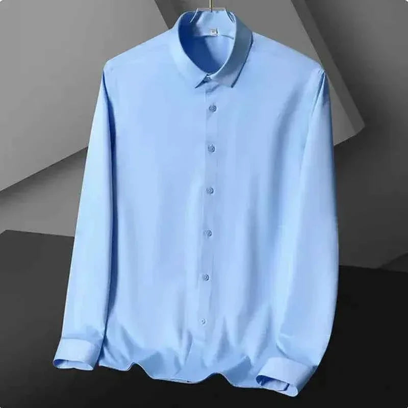 S-5XL Men's Long Sleeve Non-Iron Shirt - Wrinkle-Free Comfort and Style - Next Level