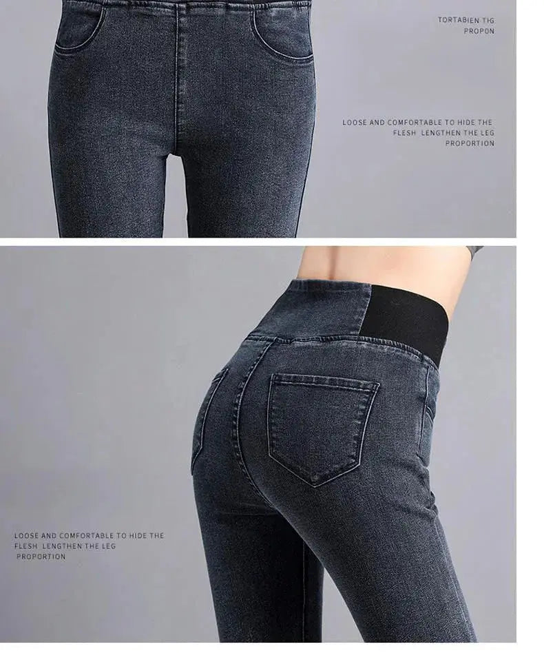 Elastic Waist Skinny Jeans Women for Spring Fashion - Next Level