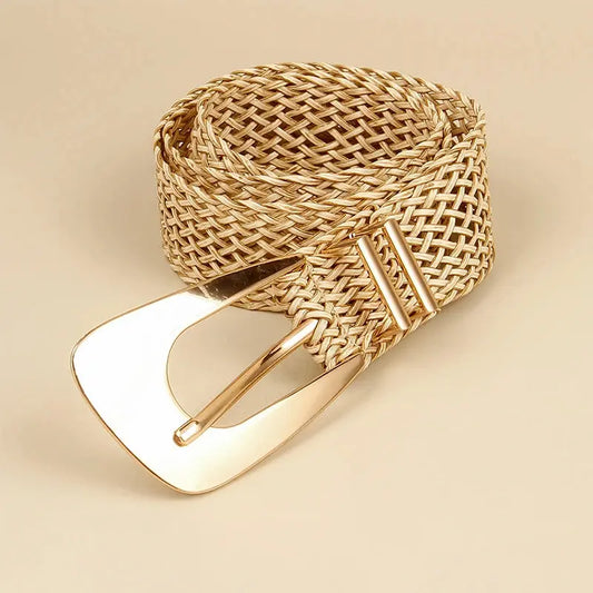 Women's Braided Belt with Irregular Metal Clasp - Next Level