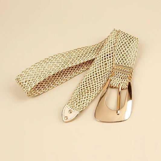Women's Braided Belt with Irregular Metal Clasp - Next Level